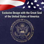 Elevate your documents with this premium imported US Citizenship Certificate Holder featuring the Great Seal of the USA, available at Curat Cart.