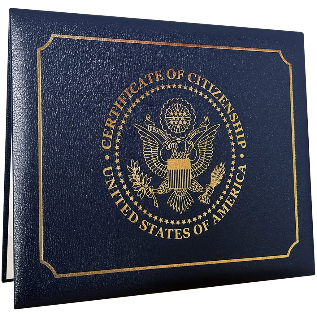 Premium imported US Citizenship Certificate Holder showcasing the official seal, available at Curat Cart for discerning customers.