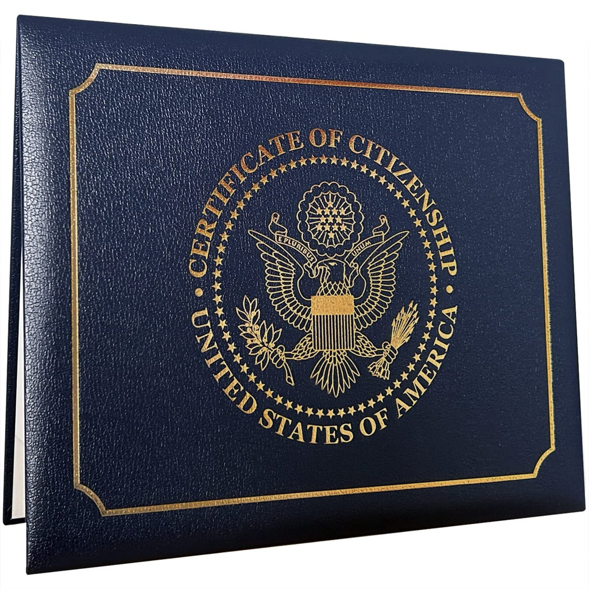 Premium imported US Citizenship Certificate Holder showcasing the official seal, available at Curat Cart for discerning customers.