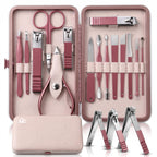 Utopia Care professional manicure set in stylish pink case. Includes essential nail care tools for perfect manicures.
