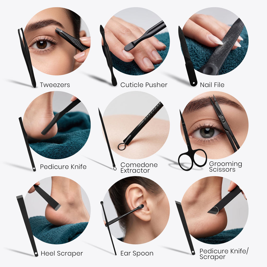 Utopia Care Manicure Set includes tools like tweezers, scissors, cuticle pusher, and more. Available to order online.