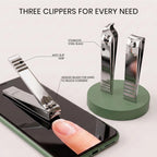 Utopia Care Manicure Set features three stainless steel clippers with an anti-slip grip for professional grooming.