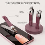 Utopia Care Manicure Set features three stainless steel clippers with an anti-slip grip for precision and comfort.