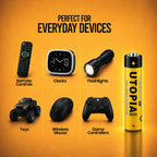 Discover Utopia Home Alkaline AA Batteries, ideal for everyday devices. Exclusively curated by Curat Cart for reliable power.