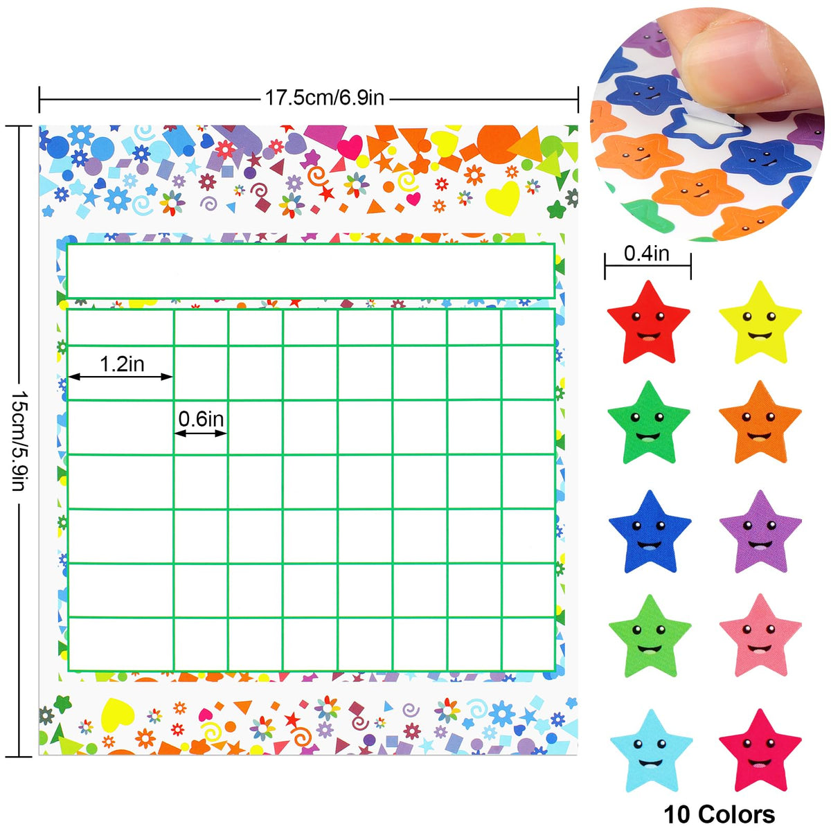 Colorful Utron Reward Chart for Kids, featuring star stickers. 100% Authentic and available at Curat Cart in India.