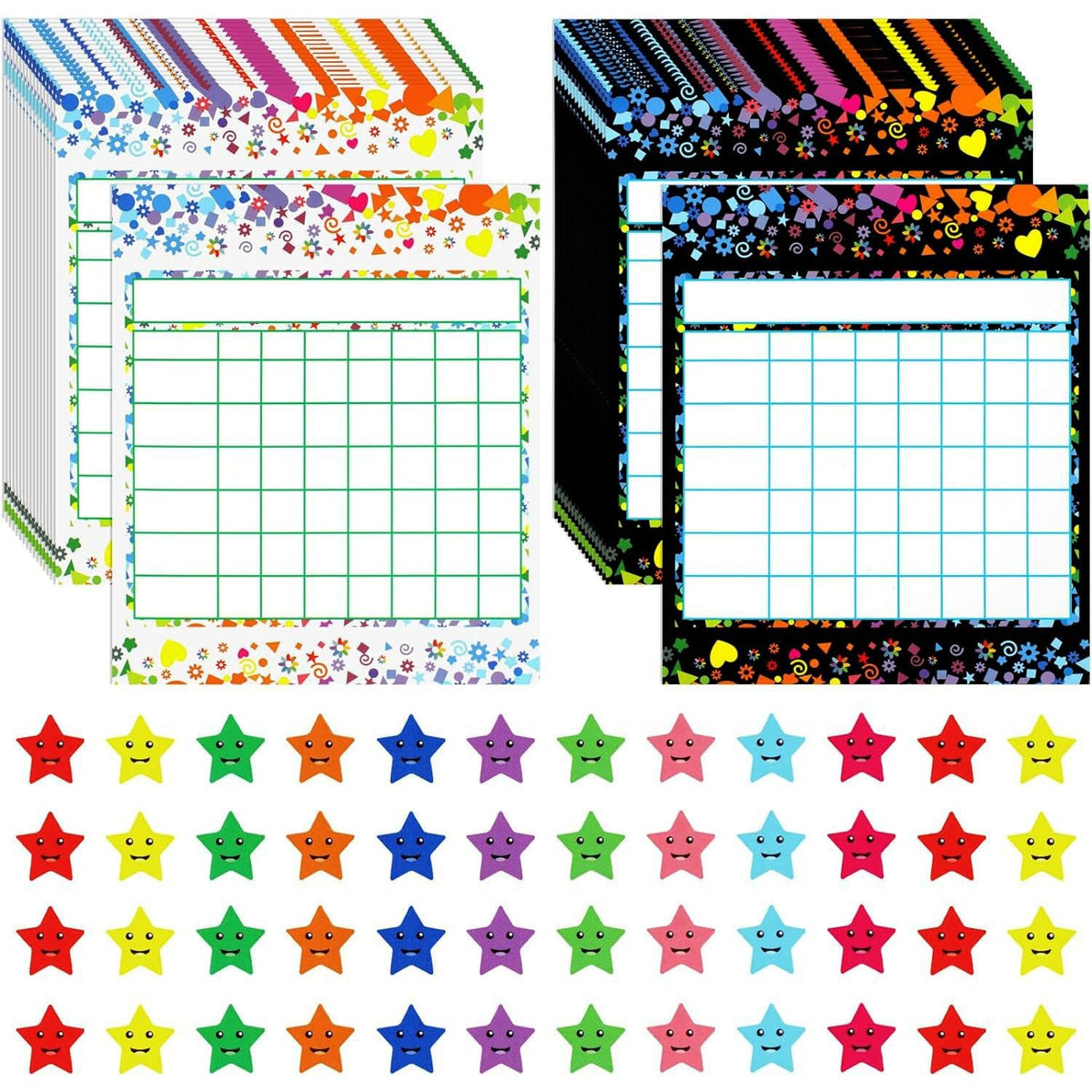 Utron Reward Chart for Kids with colorful designs and star stickers, a premium import available at Curat Cart.