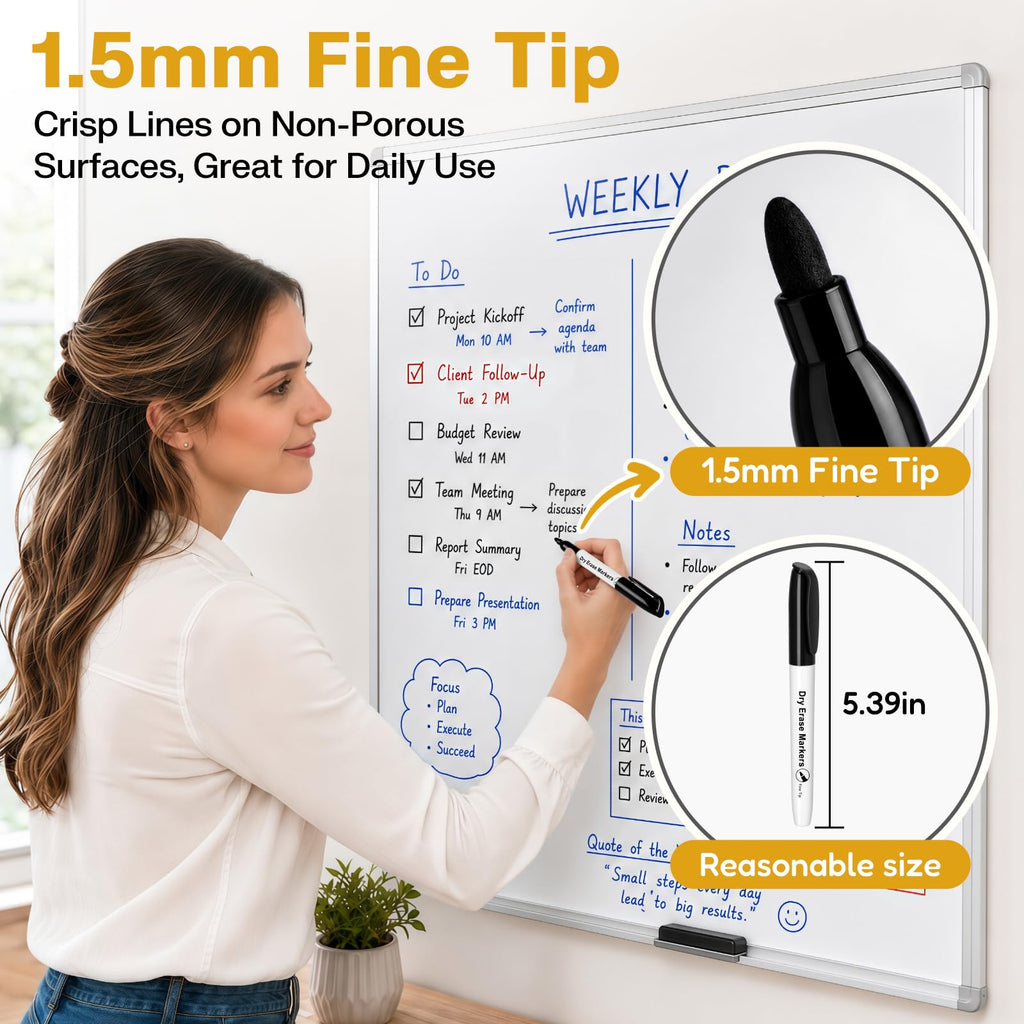 V-Opitos Fine Tip Dry Erase Markers offer crisp lines on non-porous surfaces, packaged for quality and daily use. Available at Curat Cart.