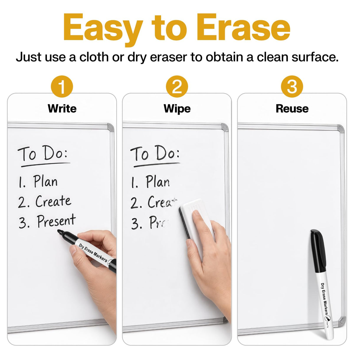 V-Opitos Fine Tip Dry Erase Markers offer easy write, wipe, and reuse functionality. Perfect for daily use. Available at Curat Cart.