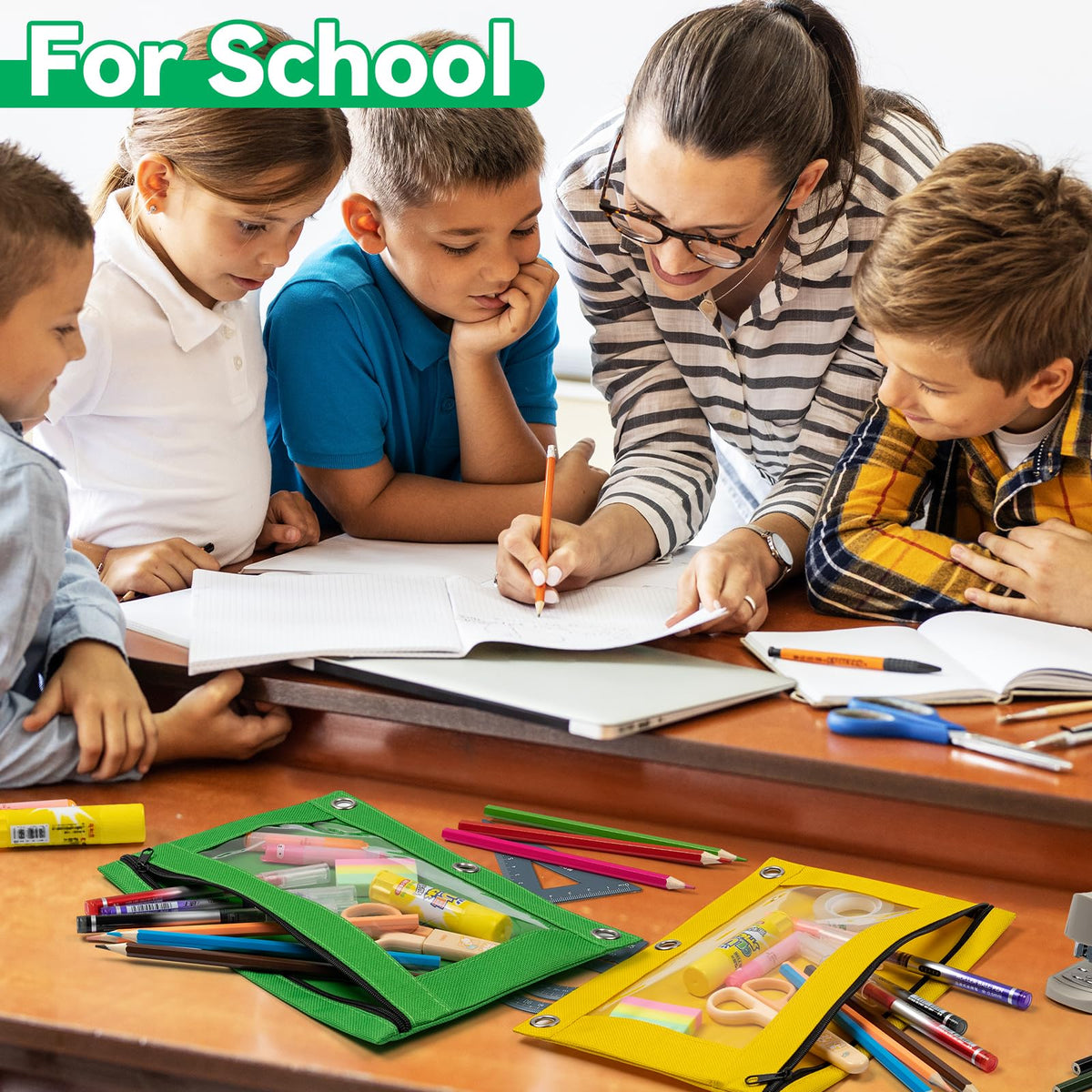 Explore the V-Opitos Pencil Pouch Bulk Pack, a premium import ideal for school supplies, available at Curat Cart.