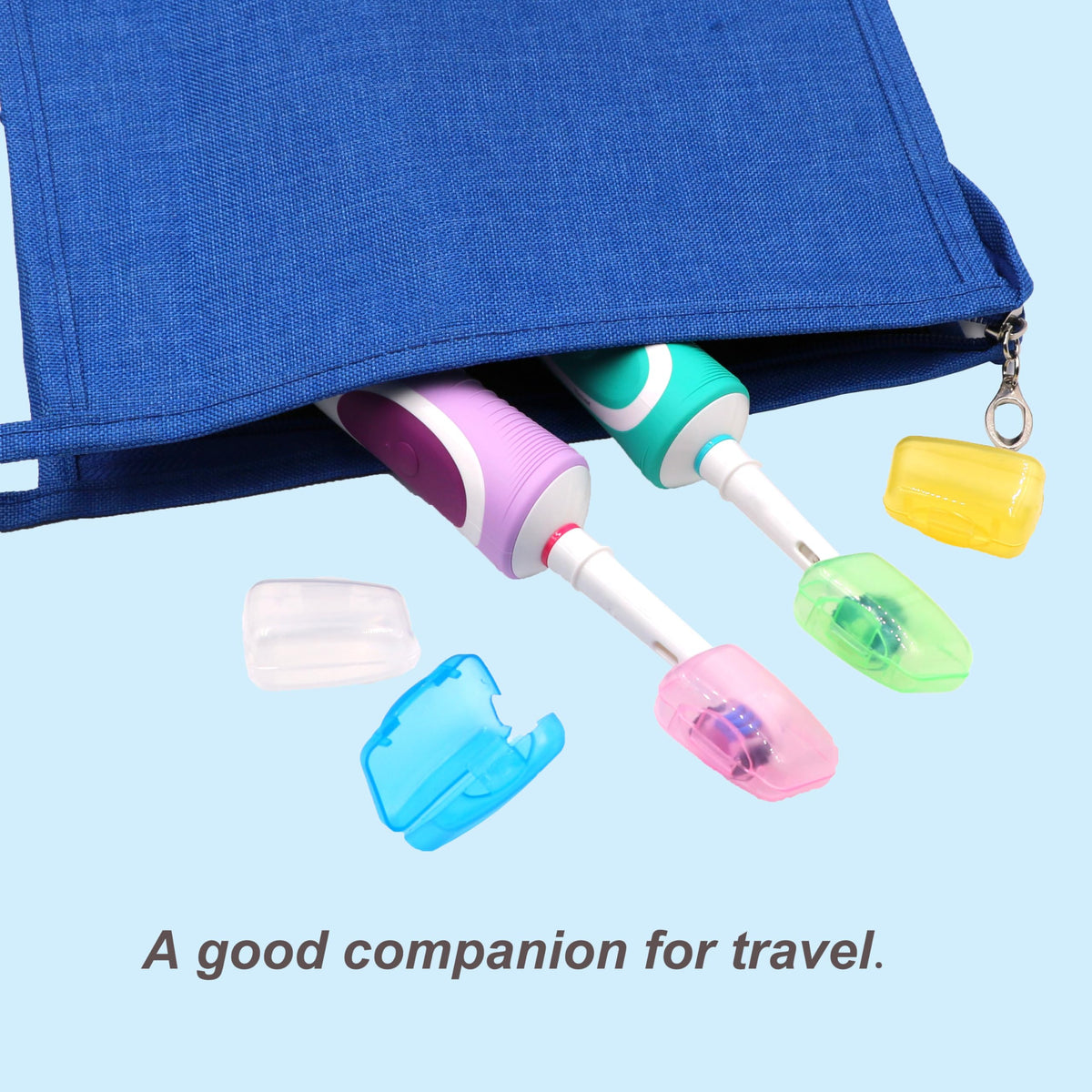 Premium imported V-TOP Travel Toothbrush Head Covers, perfect travel companion for hygiene. Available at Curat Cart.