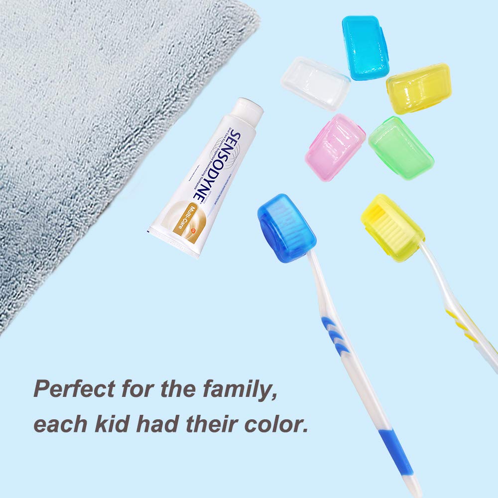 V-TOP Travel Toothbrush Head Covers in various colors, perfect for daily use and family organization. Available at Curat Cart.