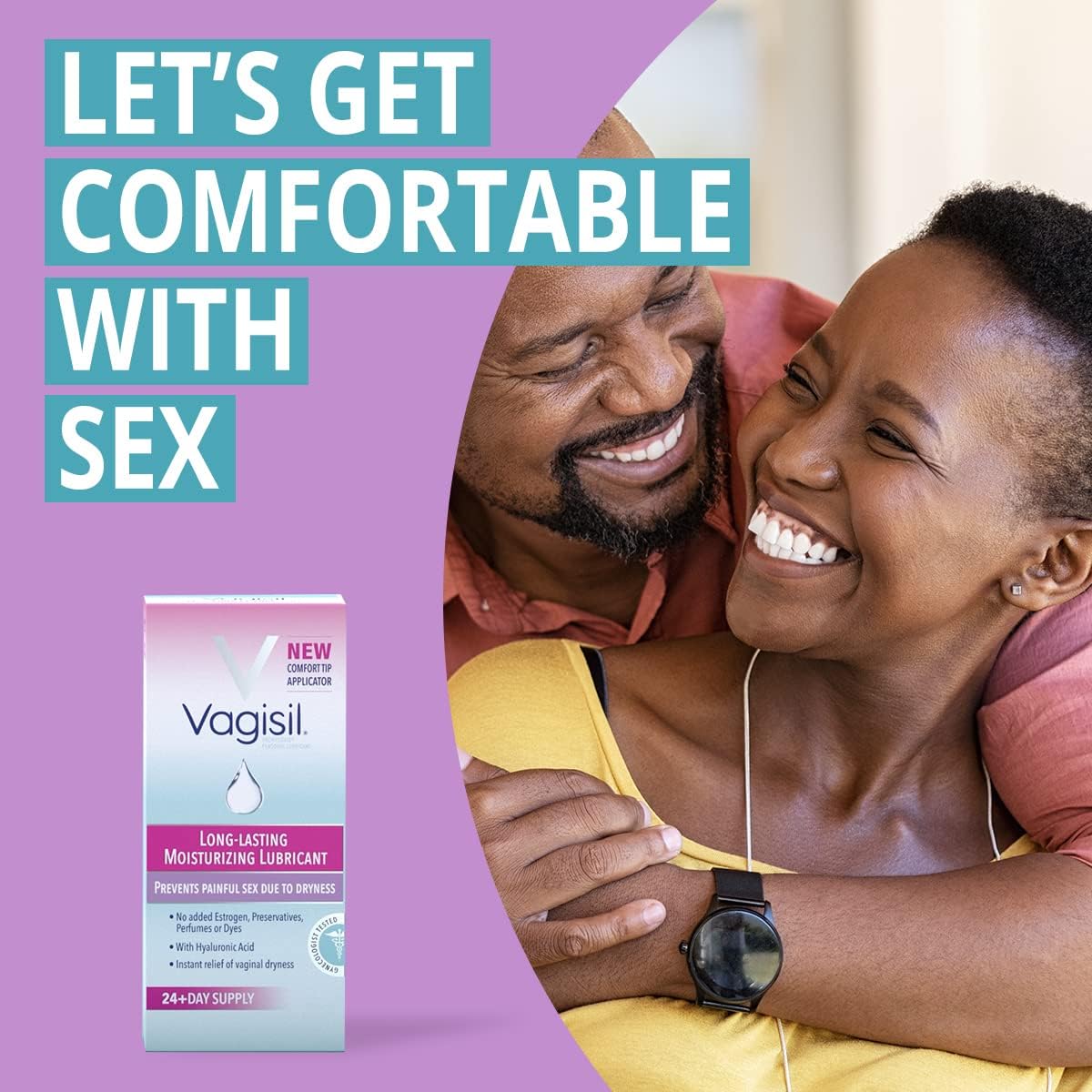 Vagisil Prohydrate Vaginal Moisturizer - Front Packaging With Key Benefit Callouts | Authentic Curat Cart Stock