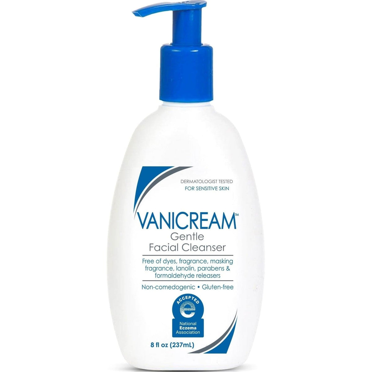 Vanicream Gentle Facial Cleanser - Front Packaging With Key Benefit Callouts | Authentic Curat Cart Stock