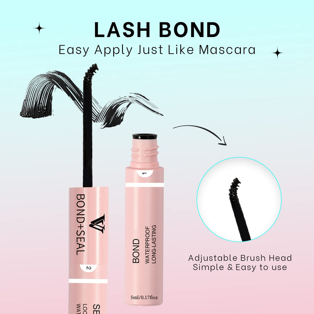 VAVALASH Lash Bond and Seal in official packaging, featuring an adjustable brush head for easy application. Available at Curat Cart.