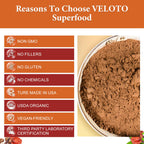Discover VELOTO Organic Mega Mushroom Powder, a premium superfood exclusively at Curat Cart, featuring USDA Organic certification and no fillers.