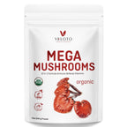 VELOTO Organic Mega Mushroom Powder, a premium import, supports immune health with 10 superfood mushrooms. Available at Curat Cart.