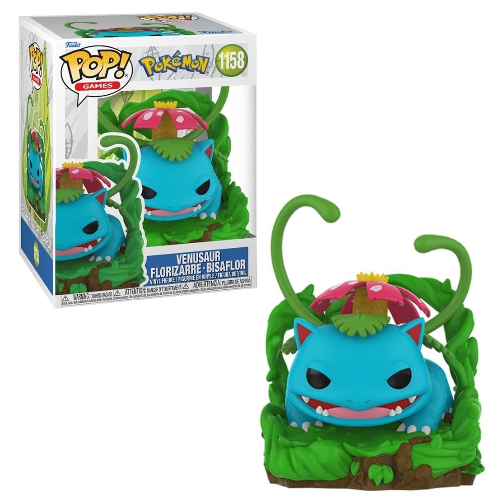 100% Genuine Venusaur Pokémon Premium Funko Pop! figure, featuring vibrant colors and detailed design in a lush base.