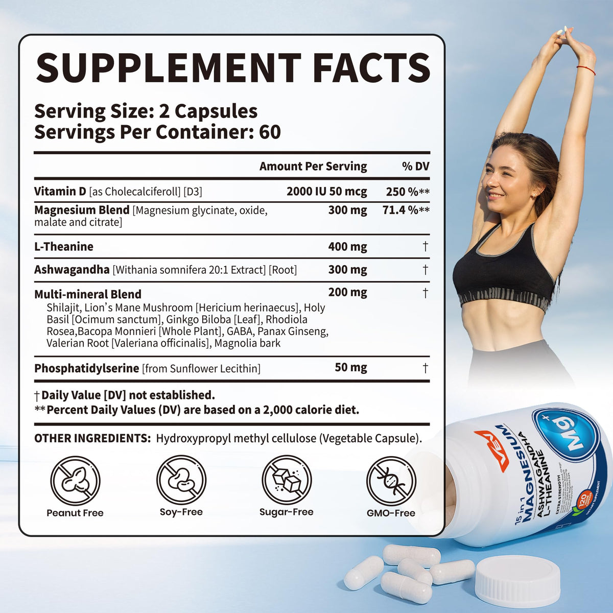 VEV DeepCalm Magnesium Complex - Front Packaging With Supplement Facts | Authentic Curat Cart Stock