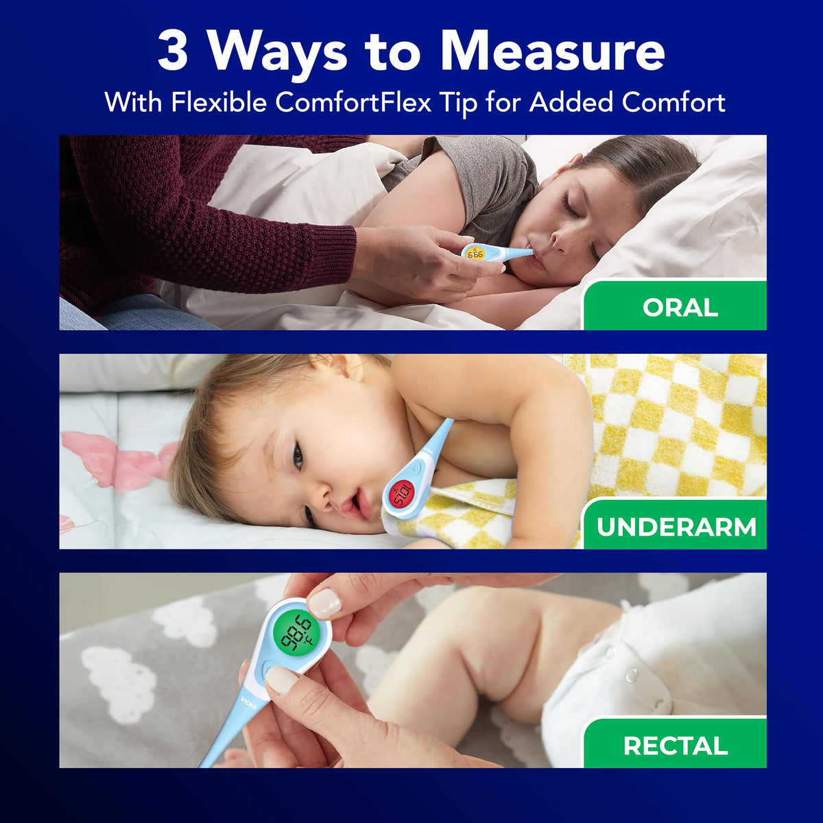 Vicks ComfortFlex Digital Thermometer - 3 Ways To Measure Thermometer Usage | Genuine Imported Product