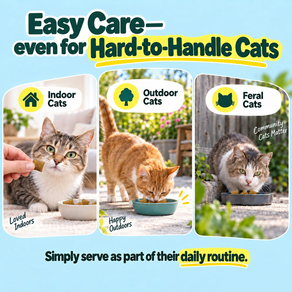 VICSOM Flea and Tick Prevention ensures easy care for indoor, outdoor, and feral cats. Perfect for daily use. Available at Curat Cart.