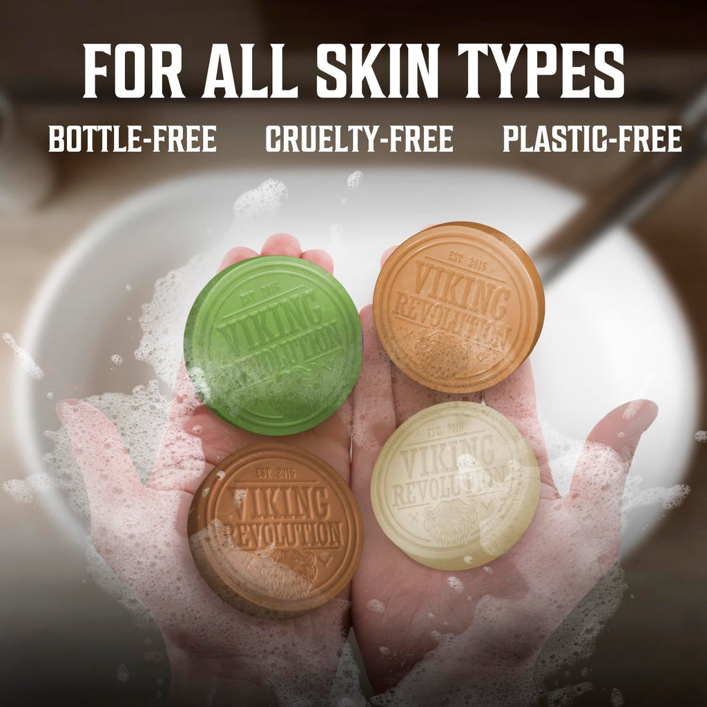 Discover Viking Revolution Shaving Soap Variety Set. Suitable for all skin types, order online today and enjoy a bottle-free, cruelty-free experience!