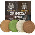 Discover Viking Revolution's 4-pack shaving soap, crafted with 100% natural ingredients. Authentic Spiced Vanilla and Sweet Tobacco scents.