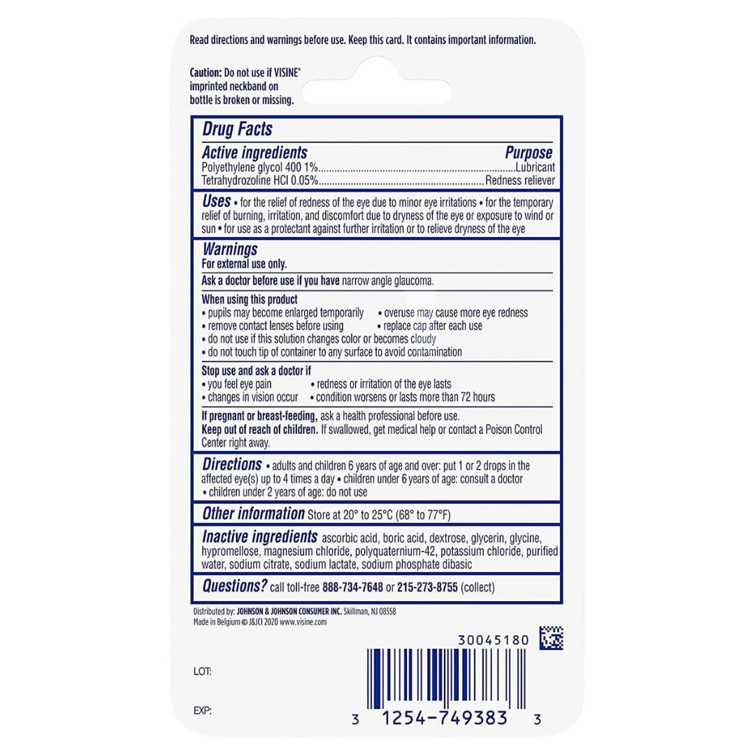 Visine Advanced Relief Eye Drops provide targeted relief for dry eyes. Perfect for daily use, available at Curat Cart.