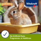 VitaKraft Natural Corn Cob Bedding showcasing a healthy rabbit. Premium imported, free from artificial dyes and additives. Available at Curat Cart.
