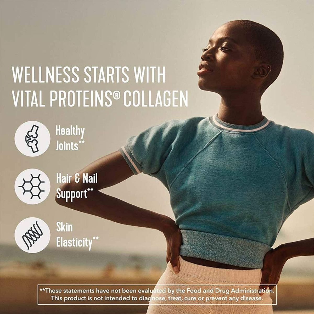 Boost your wellness with Vital Proteins Collagen Peptides, enhancing joints, hair, nails, and skin elasticity. Available at Curat Cart.