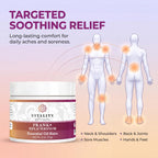 Experience targeted relief with Vitality Extracts Frankincense Balm, perfect for daily use on sore muscles and joints. Available at Curat Cart.