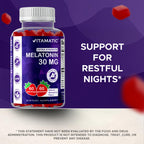 Vitamatic Sugar Free Melatonin Gummies, 30 mg for restful nights. Perfect for daily use. Available at Curat Cart.