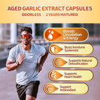VivoNu Aged Garlic Extract Capsules in official packaging, promoting circulation, immunity, and heart health. Available at Curat Cart.