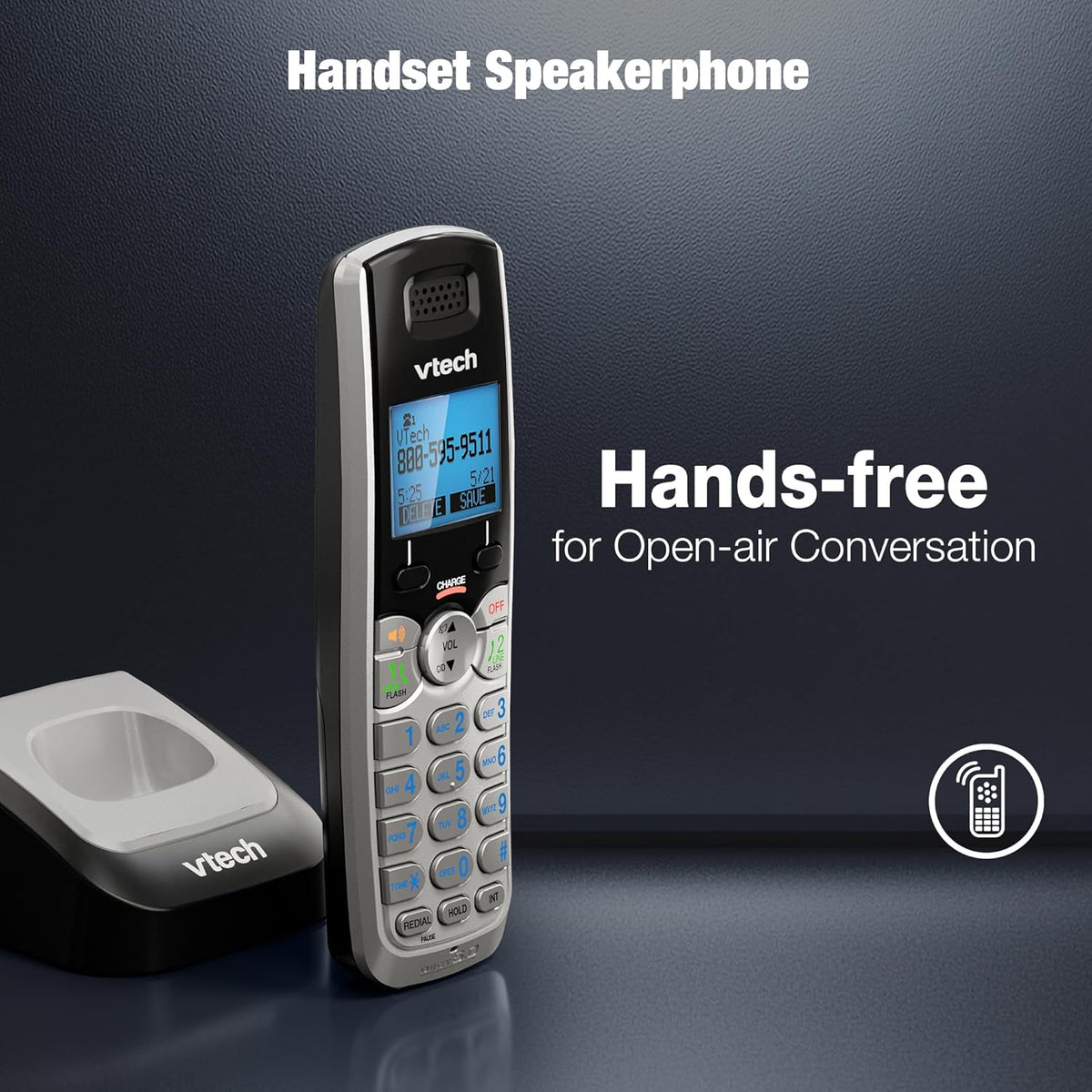 VTech Accessory Handset DS6151 Series - Front View With Hands-free Feature | Genuine Imported Product
