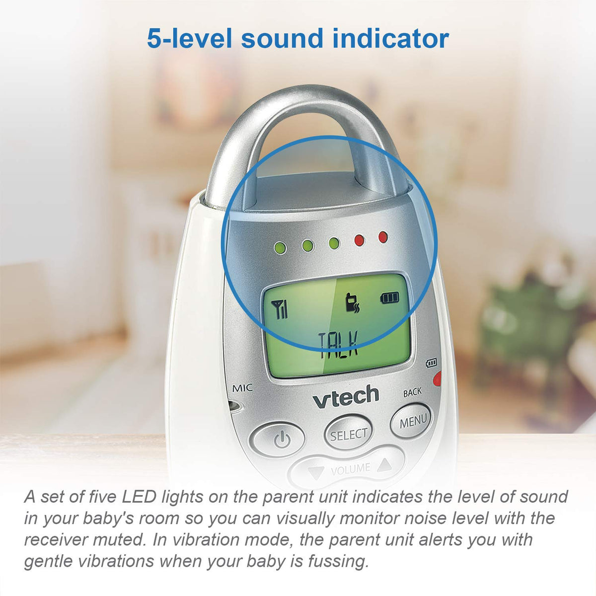 VTech DM221 Audio Baby Monitor - Front Packaging With Sound Indicator | Authentic Curat Cart Stock