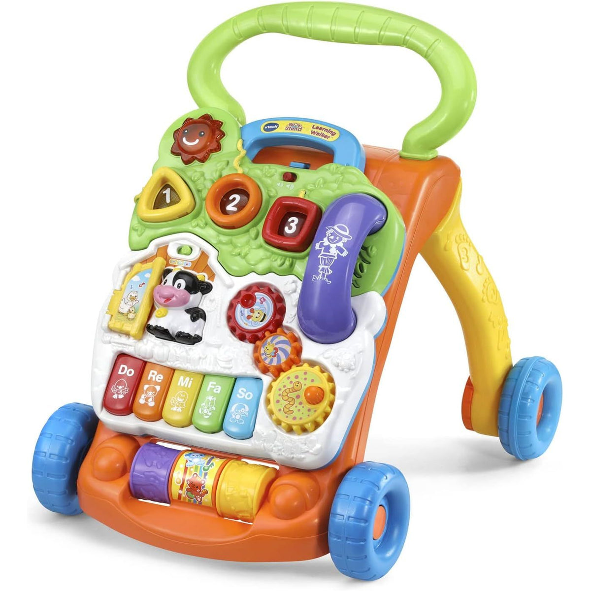VTech Sit-to-Stand Learning Walker - Front Packaging With Interactive Features | Authentic Curat Cart Stock