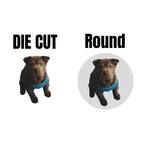 Explore exclusive VulgrCo Custom Stickers at Curat Cart, featuring unique die cut and round designs for personalized flair.