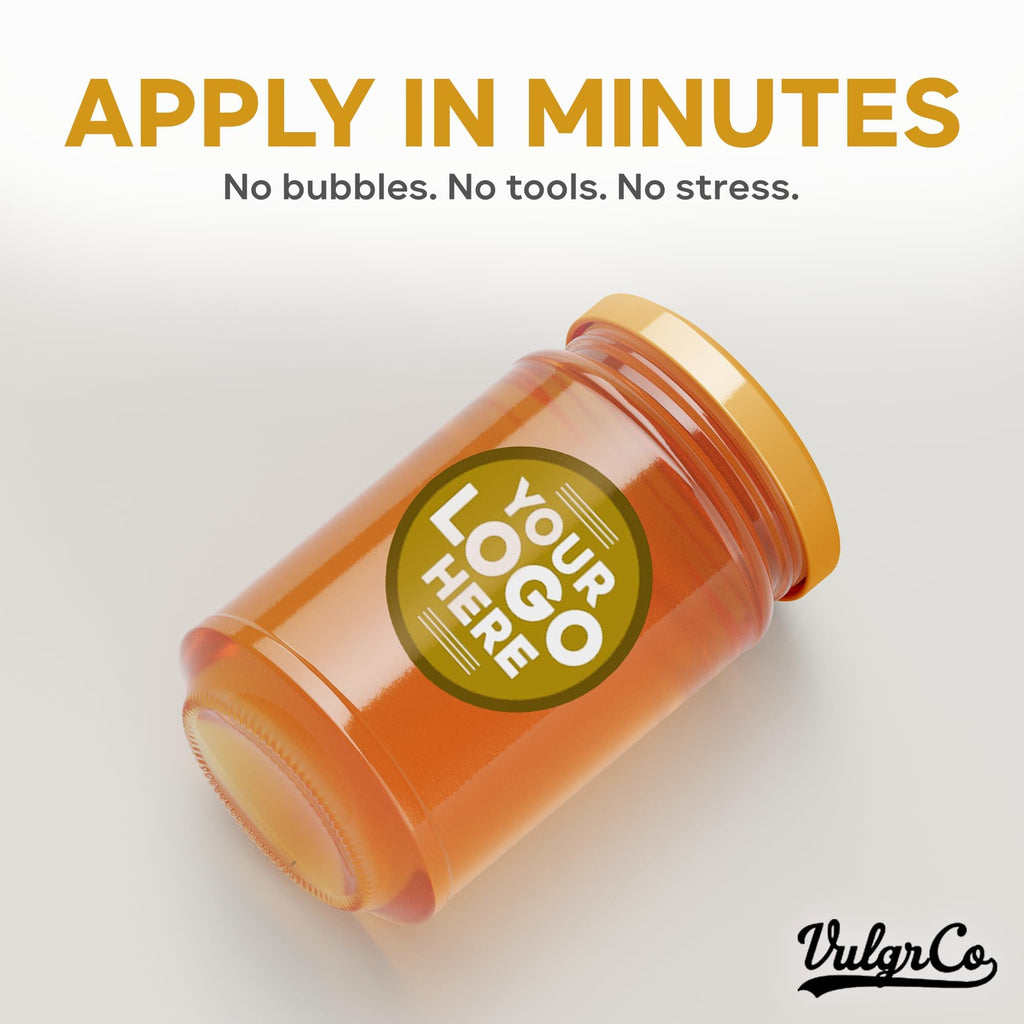 VulgrCo Custom Stickers in high-quality packaging for easy application. Available at Curat Cart, no bubbles or tools needed.