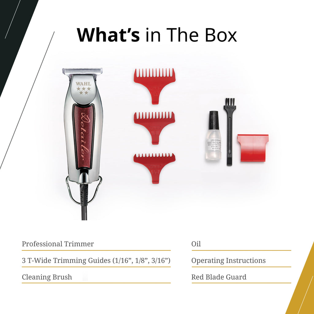 Wahl Professional Detailer Trimmer with accessories, perfect for precise grooming. Upgrade your routine at Curat Cart.