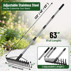 Walensee Heavy Duty Bow Rake features a premium imported adjustable stainless steel handle, perfect for gardening tasks. Available at Curat Cart.
