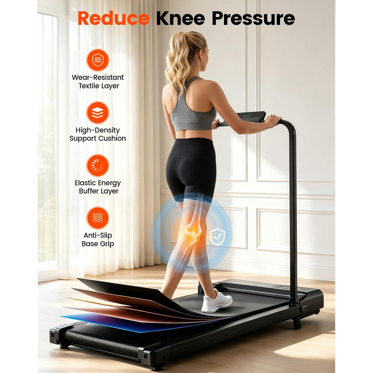 Enhance fitness with the Walking Pad Treadmill with Incline. Perfect for daily use, reduces knee pressure. Available at Curat Cart.