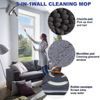 Efficient 3-in-1 wall cleaner mop tool with high-quality microfiber and chenille pads, available at Curat Cart for superior cleaning results.