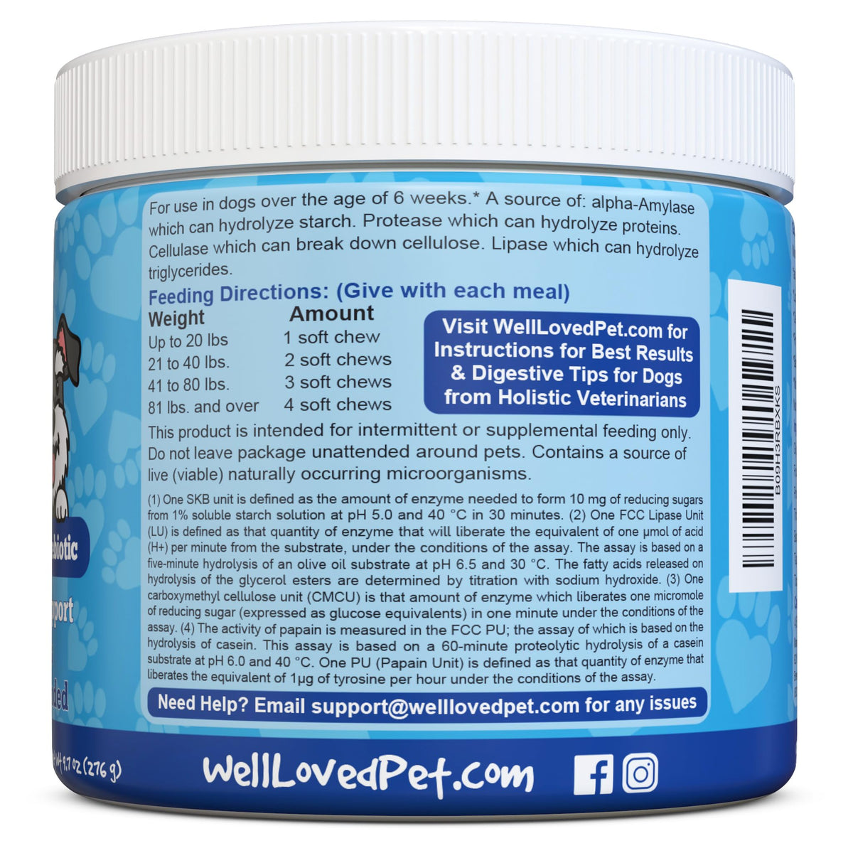 Well Loved Probiotics for Dogs in official packaging, featuring clear feeding directions and high-quality finish. Available at Curat Cart.