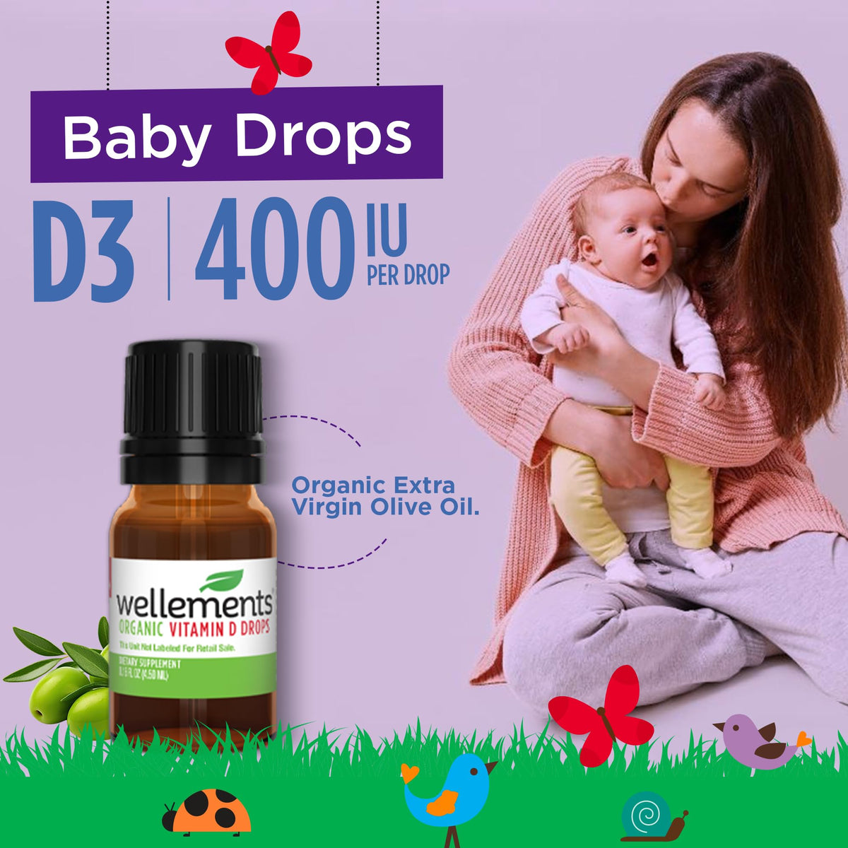 Wellements Organic Baby Vitamin D3 Liqui - Detailed View 4 | Authentic Curat Cart Stock