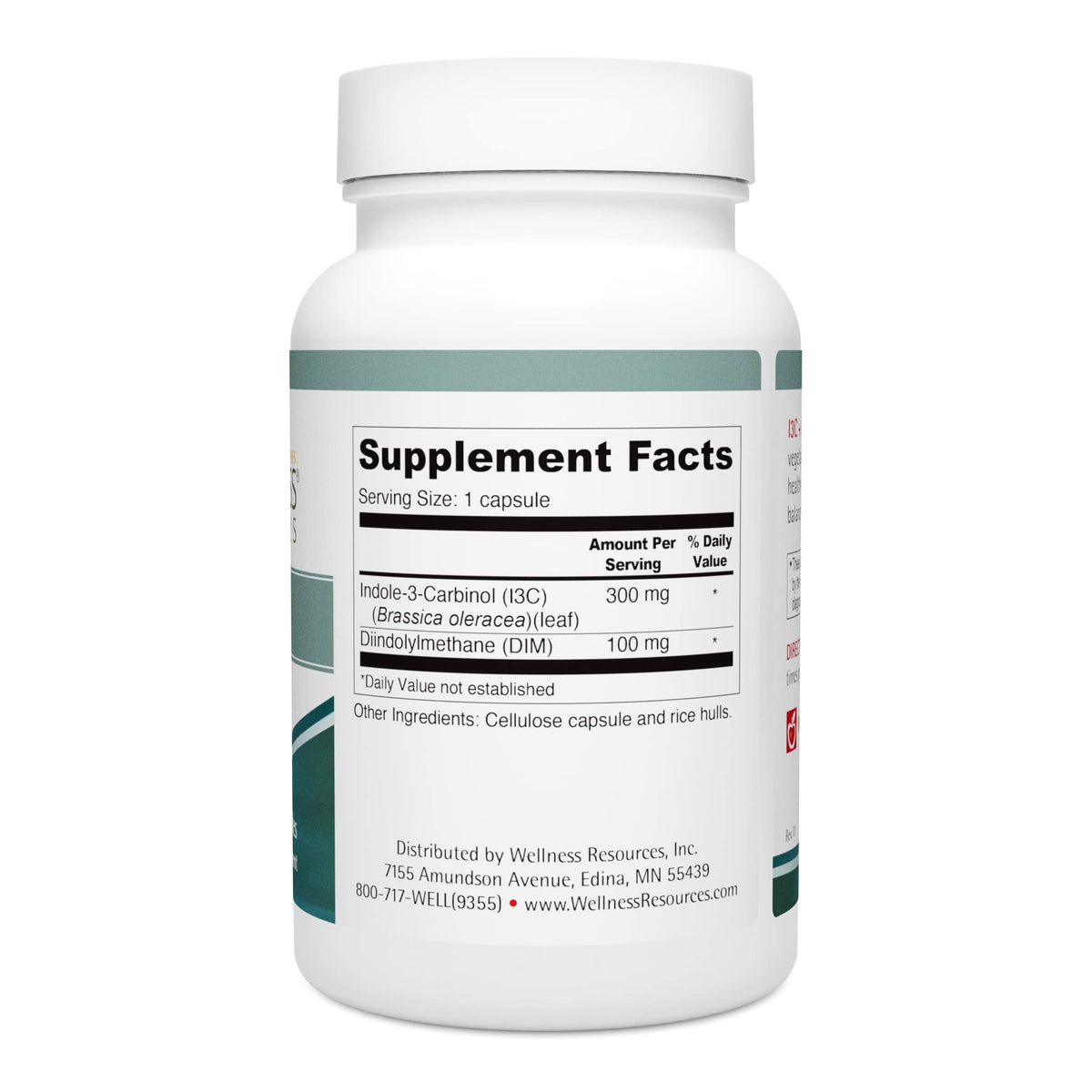 Wellness Resources I3C DIM supplement bottle, 100% Authentic and available in India at Curat Cart. Supports health and wellness.