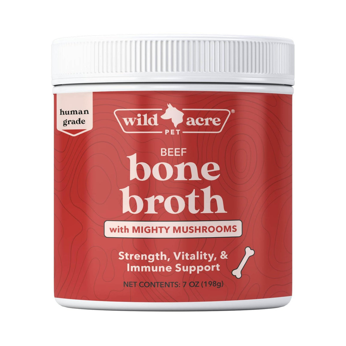 Discover Wild Acre Beef Bone Broth with Mighty Mushrooms, a premium import from Curat Cart for strength and immune support.
