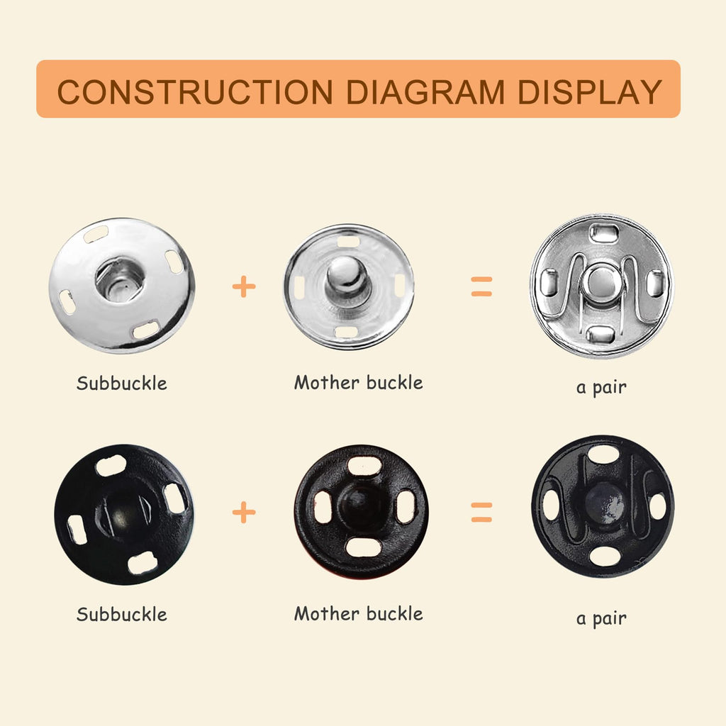 Explore premium imported Willrain Sewing Snaps Metal Fasteners, ideal for high-quality garment design. Available at Curat Cart.