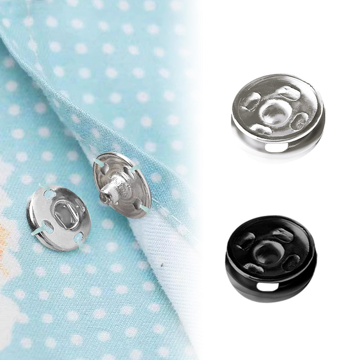 Willrain Sewing Snaps Metal Fasteners in high-quality finish, ideal for crafting. Available at Curat Cart.