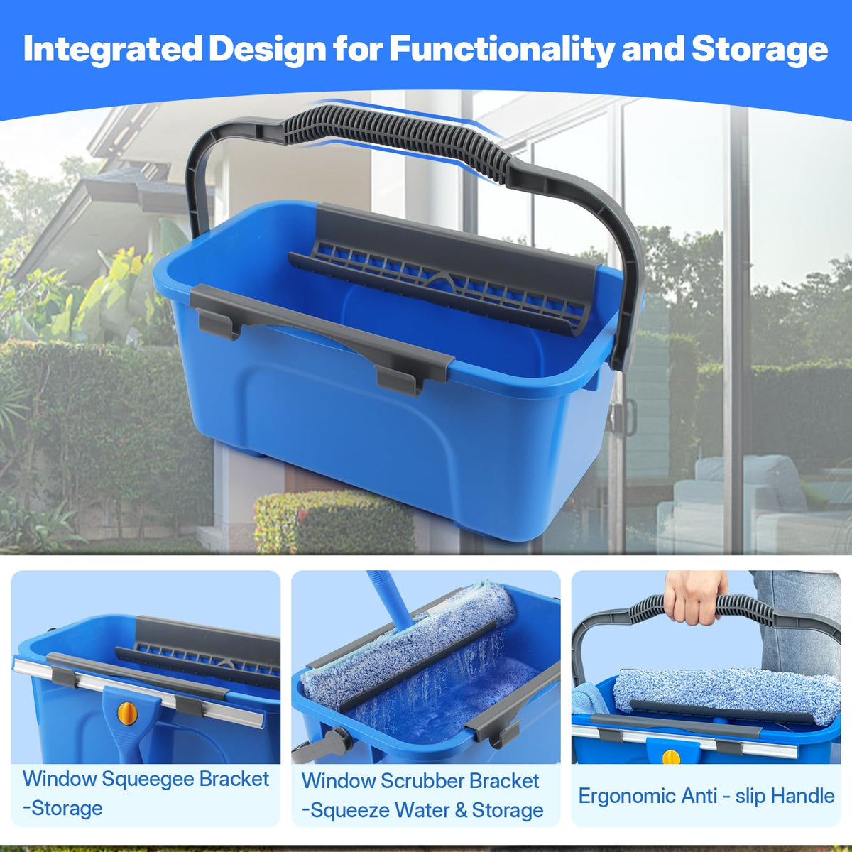 Premium window cleaning kit from Curat Cart features ergonomic design and high-quality materials for effective cleaning and storage.
