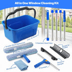 All-in-one Window Cleaning Kit with squeegee, scrubber, and poles. 100% Authentic and available in India at Curat Cart.