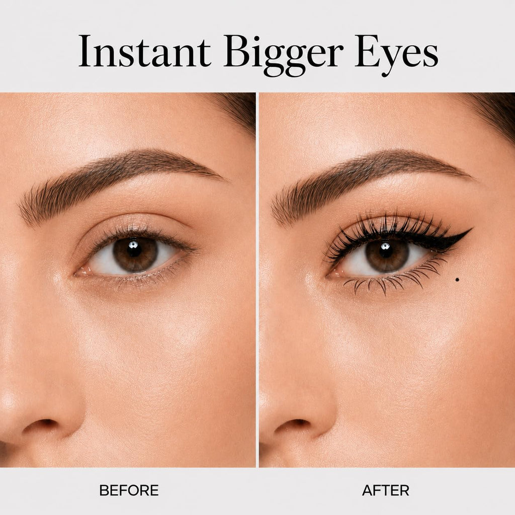 Transform your look with the Winged Eyeliner Lower Lash Stamp, showcasing high-quality packaging for stunning results. Available at Curat Cart.